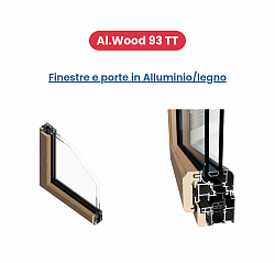 Sistemi Al.Wood 93 TT: Infissi in alluminio/legno a taglio termico. La soluzione ideale per chi non vuole rinunciare all’estetica del vero legno interno e cerca un isolamento termoacustico superiore grazie alla sezione da 93 mm.